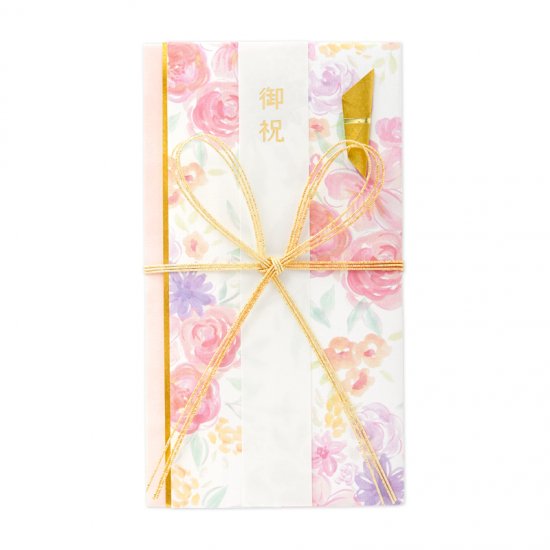 花柄御祝金封 ピンク(キ24P)