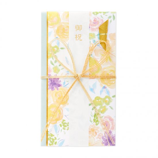 花柄御祝金封 イエロー(キ24Y)
